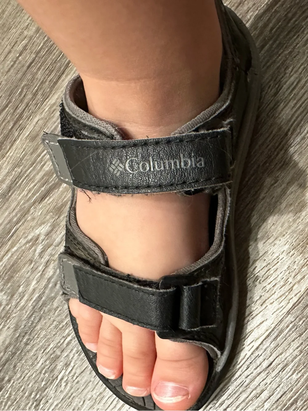 Columbia Black and Gray Kids Velcro Sandal